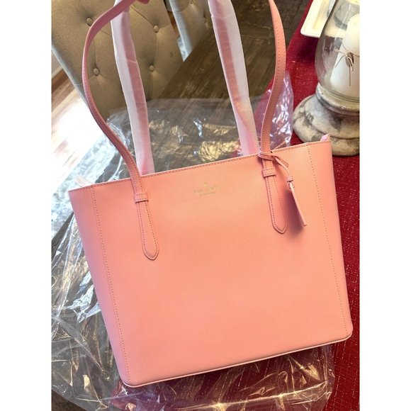 Kate Spade Schuyler Mitten Pink Tote Bag K7354 NWT $359 Leather Lined Pockets - Picture 6 of 14
